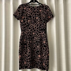 Club Monaco Willa Dress black and beige floral Size 4